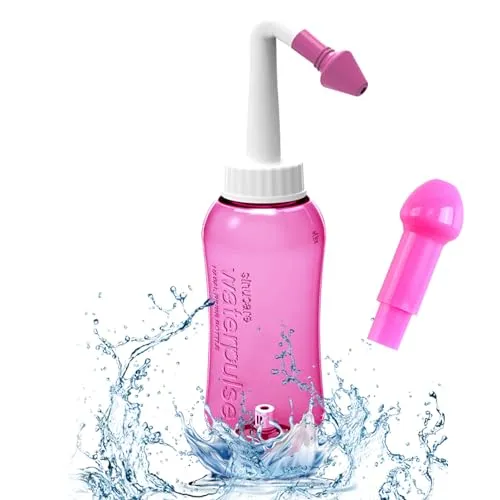QIYILE Nasenspülflasche Nasenspülset 300ml Neti-Topf Nasen-Spülung Tragbares Nasendusche Nasenwaschreiniger für Erwachsene und Kinder