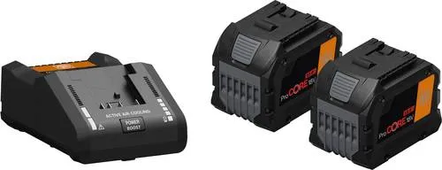 FEIN Akku-Starter-Set ProCORE 18 V 12.0 Ah - Werkzeugakkus - 2 ProCORE Li-Ionen-Akkus mit Schnellladegerät für extrem kurze Ladezeiten und hohe Leistung. Ideal für Profis mit AMPShare oder Bosch Professional 18 V Schnittstelle.