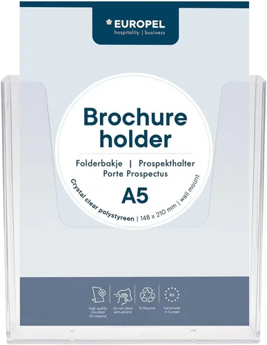 EUROPEL Wand-Prospekthalter A5 hoch 1 Fach glasklar