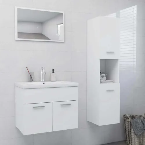 Maison Exclusive Badmöbel-Set Weiß Holzwerkstoff