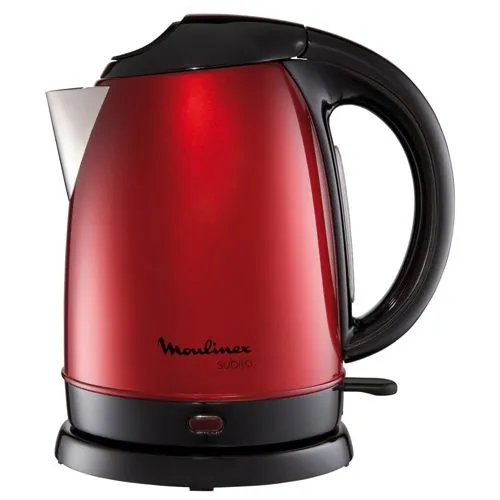 Moulinex Subito Wasserkocher - Edelstahl 1,7 Liter, 2.400W, abnehmbarer Kalkfilter für perfekten Tee und Kaffee in stilvollem Weinrot
