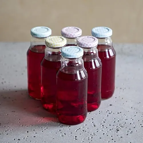 lilawelt24 6x 330 ml Glasflasche mit Schraubverschluss| Leere Glasflasche Zum Befüllen | FLASCHE| Likörflaschen |Essig-Öl Flaschen | Schnapsflaschen |Karaffe |Wasserflasche |Milchflasche