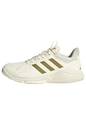 adidas Damen Court Flight Shoes - Sportliche Schuhe in Off White/Gold met./Core Black, 46 2/3 EU - Damen-Sneaker mit normaler Passform und Schnürverschluss, ideal für sportliche Aktivitäten und den Alltag.