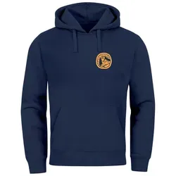 Neverless® Hoodie Herren - Print Logo Badge Landschaft Natur - Kapuzenpullover für Herren, ideal für Outdoor-Aktivitäten mit stylischem Print und bequemer Passform.