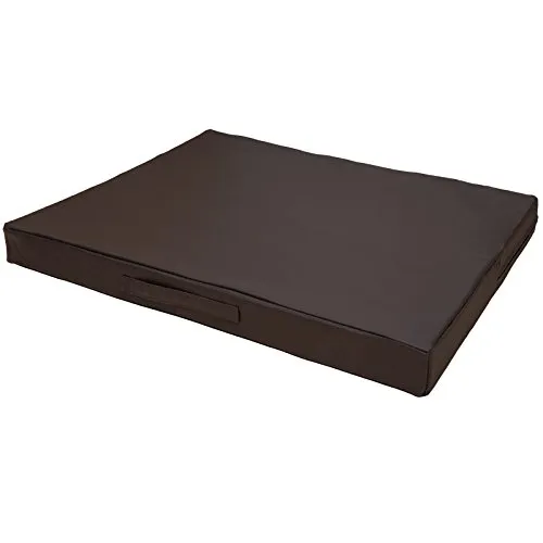 CopcoPet Hundematte Jumbo Orthopädisch Dunkelbraun 90 x 70 x 8 cm - Hundebetten – Extra dicke, orthopädische Hundematte mit 8 cm Liegekomfort, ideal für kleine Hunde in Wohnung, Garten oder Transportbox. Waschbarer Bezug & robustes Kunstleder für pflegeleichte Nutzung.