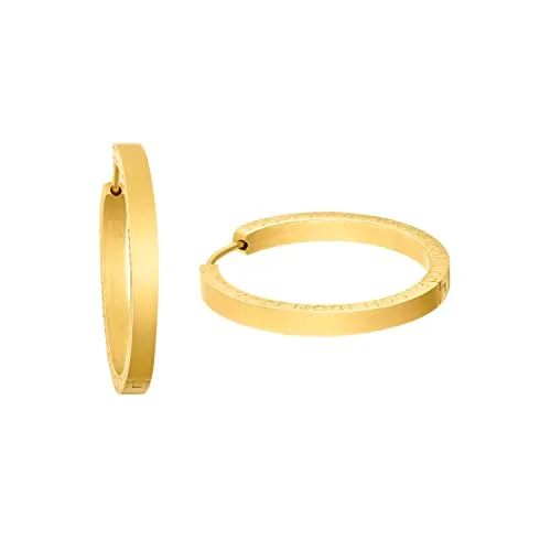 JOOP! Creolen Edelstahl Damen Ohrschmuck 3 cm - Gold - Ohrringe für Damen, stilvolle Creolen aus Edelstahl mit Scharnierverschluss, ideal als Geschenk in Schmuck Geschenk Box. Elegant und einprägsam – perfekt für jeden Anlass!