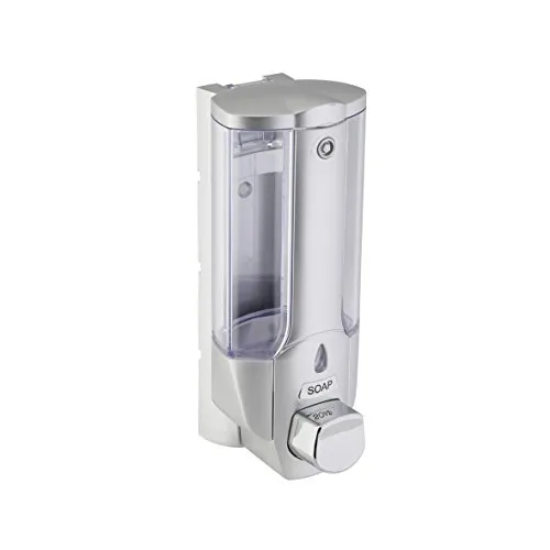 Axentia Seifenspender zur Wandmontage, nachfüllbarer Flüssigseifenspender, verchromter Lotionspender aus Kunststoff, Volumen: ca. 380 ml