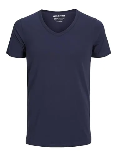 Produktbild JACK & JONES Herren Basic V-neck Tee S/S Noos T Shirt, Navy Blue, M EU