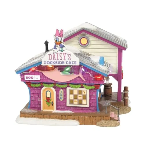 Department 56 Disney Village Daisy Duck Dockside Cafe Limited Edition beleuchtetes Gebäude, 15 cm, mehrfarbig
