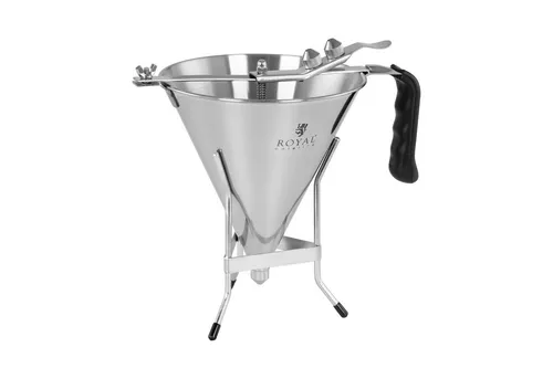 Royal Catering Fülltrichter 1.8 L - Edelstahl mit 3 Füllspitzen - Sonstige Küchenhelfer mit ergonomischem Griff für präzises Dosieren von Soßen und Füllungen – ideal für Bäckereien und Konditoreien.