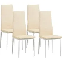 Albatros Esszimmerstühle MILANO 4er, Beige - Bequemer Polsterstuhl mit Kunstleder-Bezug - Stühle, elegantes Design mit robustem Kunstleder, leicht zu reinigen und getestet auf hohen Sitzkomfort.