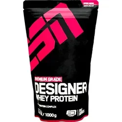 ESN Proteinpulver Designer Whey Protein 1kg - Erdbeere - Whey Protein mit 23g hochwertigem Protein pro Portion, glutenfrei und schnell resorbierbar. Ideal für Shakes, Backen oder als Zwischenmahlzeit, hergestellt in Deutschland.