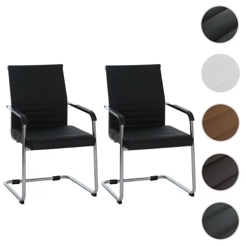 Mendler 2er-Set Besucherstuhl HWC-Q85 – Eleganter Freischwinger aus Kunstleder