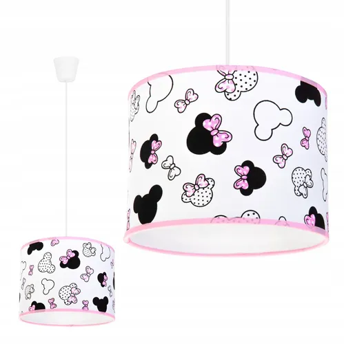 Light Home LH Pendelleuchte Kinderzimmer - Minnie Hängelampe in Weiß und Rosa - Hängeleuchte für das Kinderzimmer mit höhenverstellbarem Design und einem fröhlichen Minnie-Motiv, ideal für eine zauberhafte Atmosphäre.