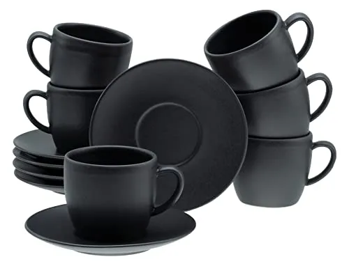 Creatable Tassenset Soft Touch Black, 12-teilig in schwarz von CreaTable