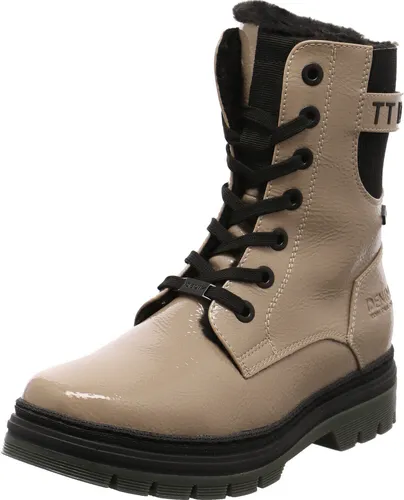 Tom Tailor Damen Schnürboot beige - Modischer Wanderschuh - Wanderschuhe mit wasserabweisender TEX Membran, weich gefüttert und stylischem Design, ideal für Herbst und Winter.