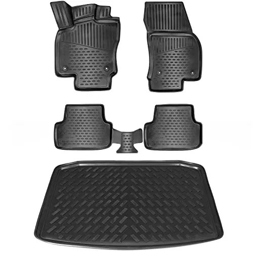 ELMASLINE Gummimatten & Kofferraumwanne Set für VW TIGUAN II 2016-2024