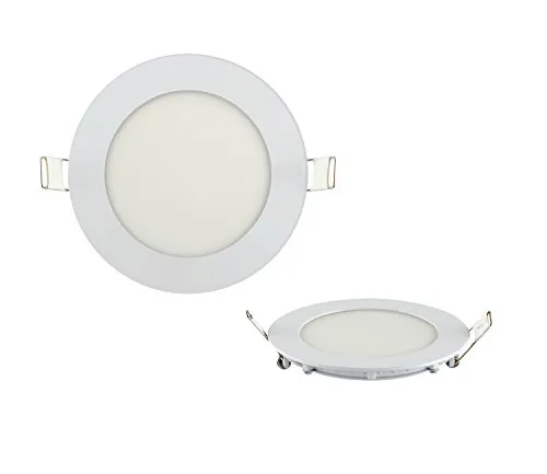 6w Mini Slim LED Panel weisser Rahmen Unterputz Lichtpanel Einbauleuchte Einbaulampe Deckenleuchte Deckenlampe Lampe Rund Ø 120mm Neutralweiss inkl. Trafo