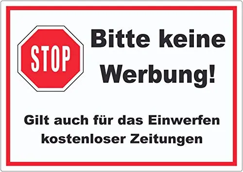 Stop Bitte keine Werbung Aufkleber A6 (105x148mm)