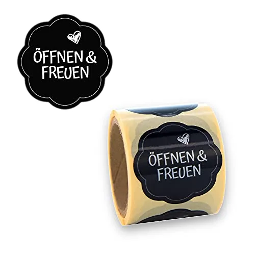 Geschenkaufkleber Öffnen und Freuen 100 Stück d40mm von Nord Tape