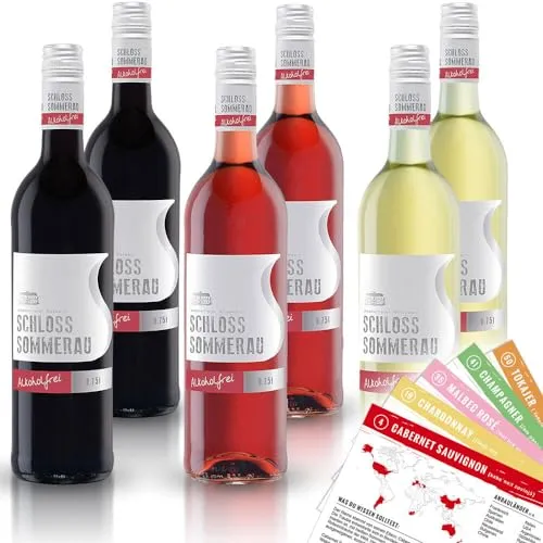 Schloss Sommerau alkoholfrei Rot- Weiss- Roséwein, gemischtes Weinpaket
