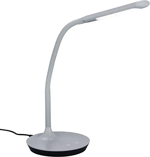 Coole LED Schreibtischlampe TOUCH DIMMBAR in grau - Moderne Tischlampe mit Touch-Dimmfunktion und einstellbarer Lichtfarbe, ideal für jedes Zimmer. Höhe von 41 cm bis 60 cm, schwenkbar und aus hochwertigem Kunststoff.