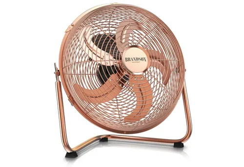Brandson Windmaschine Bodenventilator Retro, 55W - Kompakter Ventilator mit 34,5 cm Durchmesser und hohem Luftdurchsatz von 2350 m³/h. Stufenlos neigbar und GS-geprüft – ideal für frische Luft an heißen Tagen.