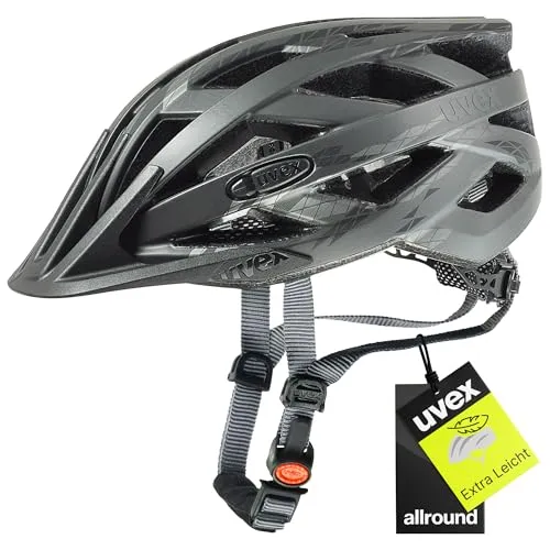 Uvex I-VO CC Fahrrad Helm grau 2024 - Fahrradhelm mit hoher Schlagfestigkeit, optimaler Anpassung dank uvex 3D IAS 3.0 System und herausnehmbaren, waschbaren Polstern für beste Belüftung.