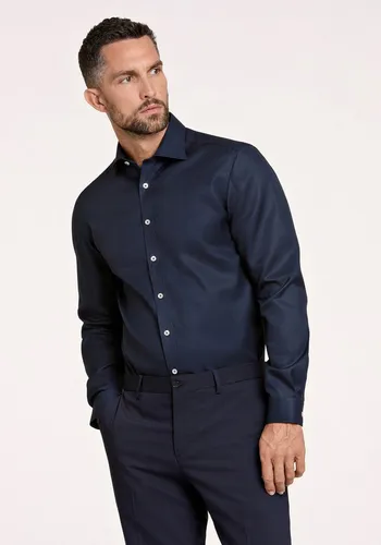 LINDBERGH Businesshemd blau L - Elegantes Businesshemd aus 100% Baumwolle in DK NAVY, perfekt für formelle Anlässe oder das Büro, mit normalem Kragen und langen Ärmeln.
