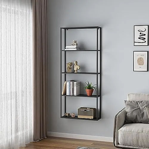 [en.casa] Wandregal Jämijärvi mit 4 Ablagen - Schweberegal für stilvolle Organisation, robust und belastbar bis 5 kg pro Ablage. Ideal für Wohnzimmer, Küche oder Home-Office.