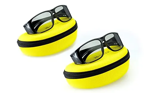 2x Hi-SHOCK passive 3D-Brille für 4K 3D TV kompatibel mit LG, Grundig, Philips oder AG-F420 / PTA417 / TDG500P / TY-EP3D20E / PX1821E-1TVA | inkl. Dualcase [ Polarisations-3D-Technologie]