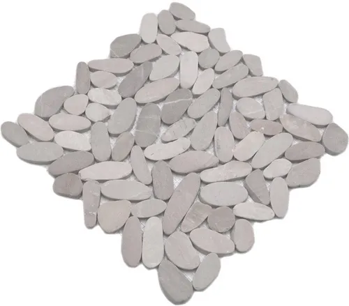 Flusskiesel Steinkiesel hellbeige grau Küche Wand Dusche Boden WB30-IN10|1Matte