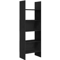vidaXL Bücherregal aus schwarzer Eiche, 60 x 35 x 180 cm - Büro-Bücherregale mit robustem Design und viel Stauraum für Bücher und Deko, ideal für ein stilvolles Wohnzimmer oder Büro. Sichere Wandmontage sorgt für zusätzliche Sicherheit.