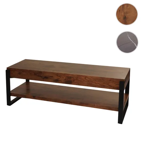 TV-Rack HWC-L53: Fernsehtisch Lowboard in Marmor-Optik - TV-Lowboard aus hochwertigem Eisen und MDF, mit strukturierter Tischplatte und verstellbaren Bodenschonern – ideal für Ihr Wohnzimmer.