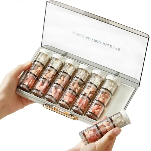 MURRI&MURRDI Große Pillen Organizer Tablettenbox 7 Tage 3 Fächer Morgens Mittags Abends, 21 Day Fächern Pillendose BPA Frei Pill Box, Reise Medikamentenbox für Medikamente Vitamine Supplement, Weiß