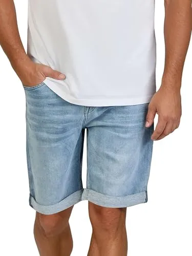 DENIMFY Jeans Shorts Herren Stretch Kurz Regular Fit - Modische Bermuda für den Sommer - Herren-Shorts aus hochwertigem Denim, ideal für Freizeit und Outdoor. Klassischer 5-Pocket Style mit modischem Beinumschlag, perfekt für warme Tage.