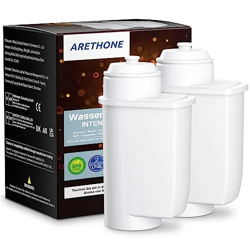 ARETHONE Wasserfilter für Siemens EQ Series, EQ5, EQ6, EQ9, EQ500, S700, Wasserfilter Kaffeevollautomat für Siemens 3200, Bosch TCZ7003, TCZ7033, 467873 (2 Stück)