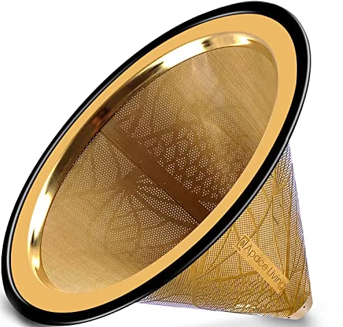 Kaffeefilter Edelstahl - Wiederverwendbarer Handfilter für Chemex, Hario & Bodum - Mehrwegfilter für perfekte Kaffeeextraktion mit breiter Metallbasis, kompatibel mit vielen Pour-Over-Kaffeemaschinen und papierlos für umweltfreundlichen Genuss.