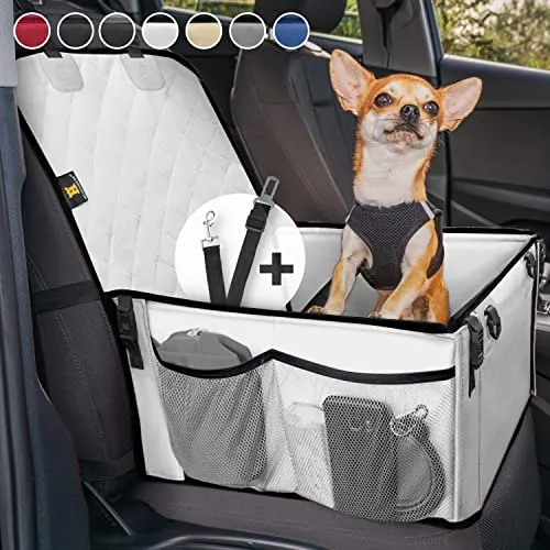 HELDENWERK® Hundeautositz extra stabil mit 5 Gurten Kratzfest & reißfest | Hunde Autositz für Rück- & Vordersitz, Rutschfester Boden, Sicherer Halt fürs Tier, Wasserfest, Sicherheitsklicksystem