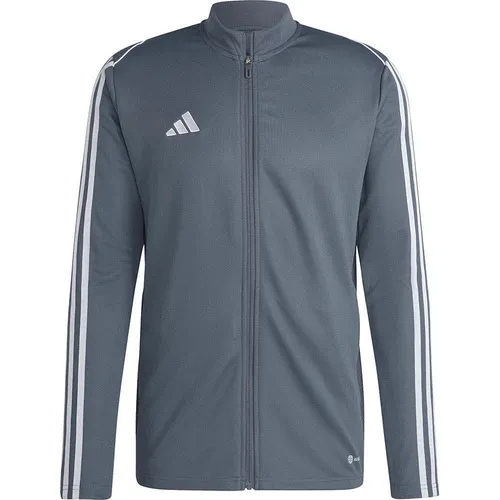 Adidas Tiro 23 League Trainingsjacke - grau - Sportliche Jacke für Fußballtraining, ausgestattet mit AEROREADY Technologie für trockenen Komfort und schmalem Schnitt für optimale Bewegungsfreiheit.