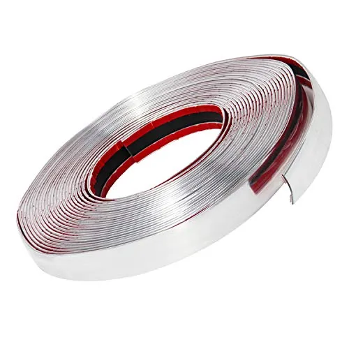 QWORK® Chrom Zierleiste, zierleisten Auto, für Auto Karosserie Fenster Außen Dekoration, 25 mm x 12 m