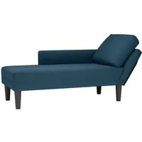 vidaXL Chaiselongue Blau Samt mit Kissen und Rechter Armlehne - Gartenmöbel: Stilvolle Chaiselongue aus weichem Samt für optimalen Komfort, inklusive Lendenkissen – perfekt für gemütliche Stunden in deinem Zuhause.