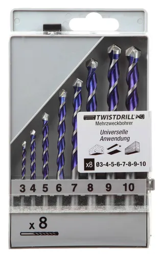Mehrzweckbohrer Set 8-Teilig – Universelles Bohrer Set - Vielseitiges 8-teiliges Bohrer Set für verschiedene Materialien wie Holz, Metall und Kunststoff. Mit Hartmetall-Kopf für präzise Bohrlöcher und schnelles Arbeiten.