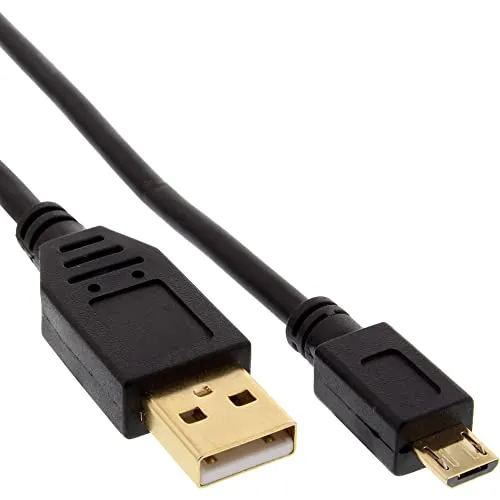 InLine 31720P Micro-USB 2.0 Kabel, USB-A Stecker an Micro-B Stecker, vergoldete Kontakte, 2m