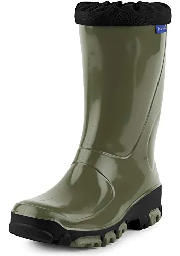 Ladeheid Gummistiefel Kinder Bequeme und wasserdichte Regenschuhe für Jungen und Mädchen LARB015 (Khaki, 23 24 EU)