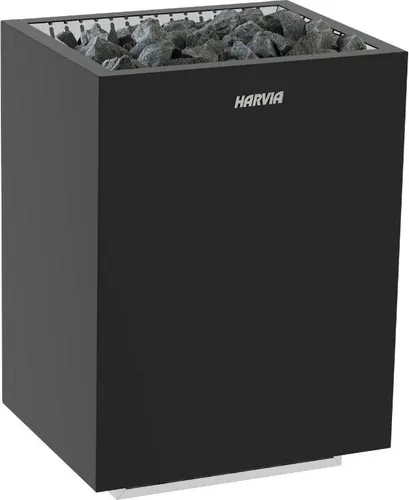 HOME FIN Saunaofen 9,0 kW Sentiotec - Saunaofen für Saunakabinen von 8 - 14 m³, leistungsstark mit 9 kW, eleganter Wandofen in schwarzer Ausführung für entspannende Saunagänge.