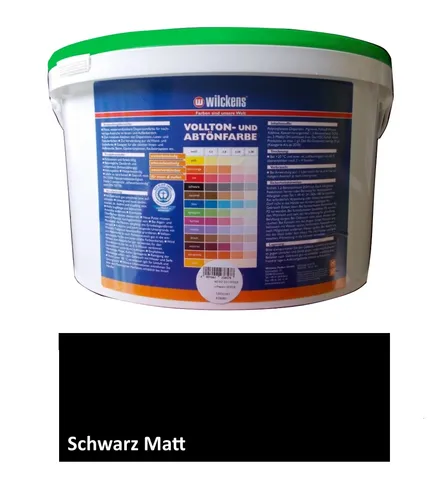Wilckens Kulissenfarbe Fassadenfarbe Schwarz 10 Liter - Vielseitige Abtönfarbe - Lacke, ideal für kreative Projekte und bietet hervorragenden Wetterschutz für Fassaden.