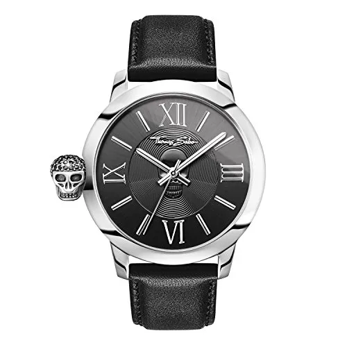 THOMAS SABO Herren Analog Quarz Uhr mit Leder Armband WA0297-218-203 - Elegante Armbanduhr für Herren mit hochwertigem Lederarmband, wasserdicht und ideal als Geschenk für besondere Anlässe.