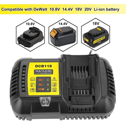 DCB118 Ladegerät für DeWalt Li-Ion Akku