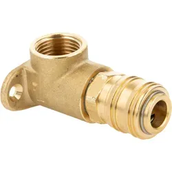 Druckluft Wandscheibe / Deckenwinkel Eingang 1/2 Zoll Innengewinde - Nw 7,2 Y-form, Messing Blank